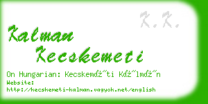 kalman kecskemeti business card